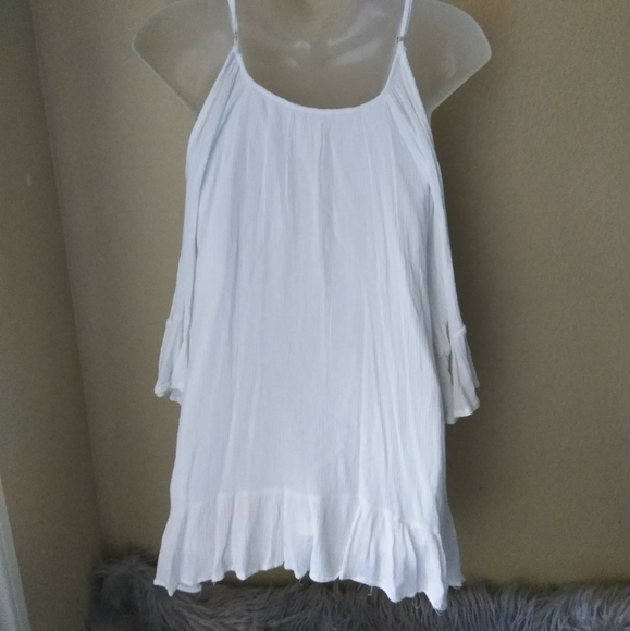 Cold shoulder boho white dress size small - Picture 2 of 4